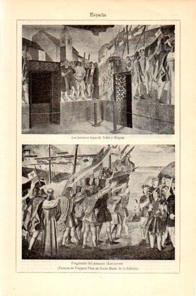 LAMINA V27675: Frescos de Vazquez Diaz en Santa Maria de la Rabida
