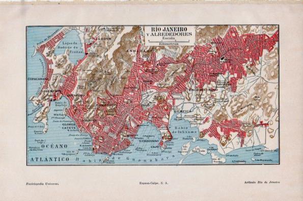 LAMINA V26689: Mapa de Rio de Janeiro y alrededores