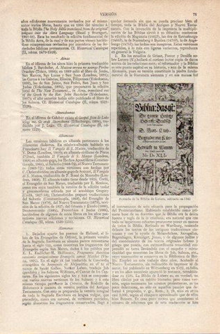 LAMINA V26719: Portada de la Biblia de Lutero 1541