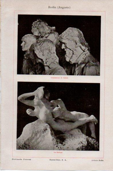 LAMINA V26664: Ciudadanos de Calais y la Esfinge por Rodin