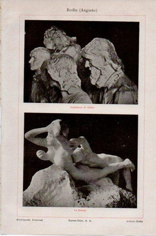 LAMINA V26664: Ciudadanos de Calais y la Esfinge por Rodin