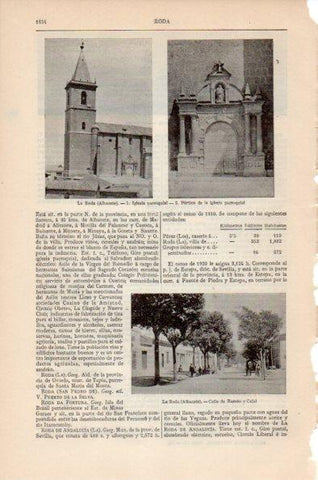 LAMINA V26658: Iglesia y calle en La Roda, Albacete
