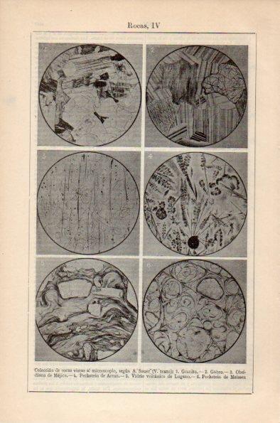 LAMINA V26638: Colección de rocas vistas al microscopio IV