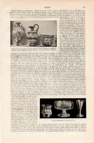 LAMINA V26816: Vidrios franceses siglos XIV - XV