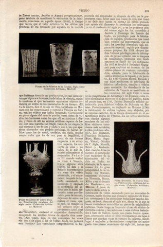 LAMINA V26815: Piezas de vidrio de la fabrica de la Granja siglo XVIII