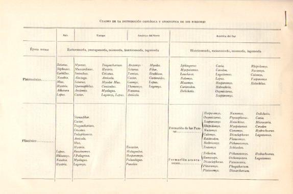 LAMINA V26863: Entrada Cuadro de la distribucion geografica de los roedores