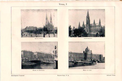 LAMINA V26853: Ayuntamiento, Museo de Arte, Iglesia Votiva y puente en Viena
