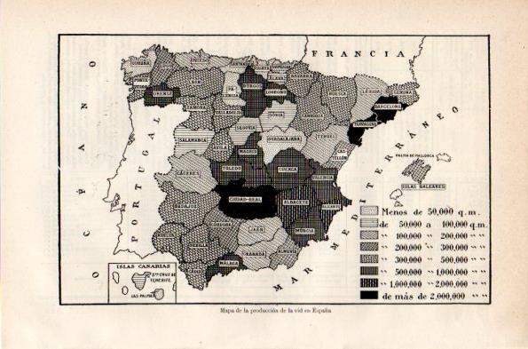 LAMINA V26851: Mapa de la produccion de la vid en España