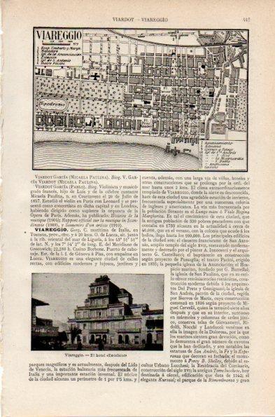 LAMINA V26761: Plano y Hotel Excelsior de Viareggio