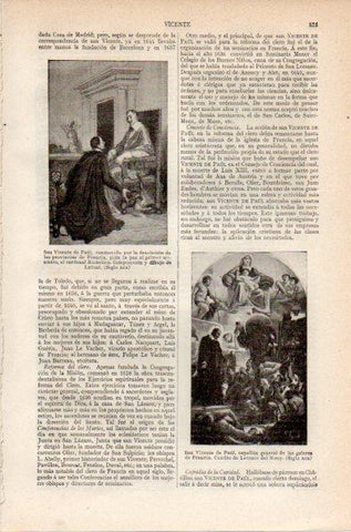 LAMINA V26766: San Vicente de Paul por Lafonte y por Leconte del Nouy