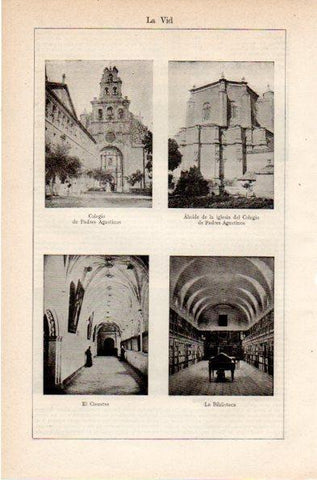 LAMINA V26793: Abside, colegio y biblioteca del Colegio de Padres Agustinos de La Vid