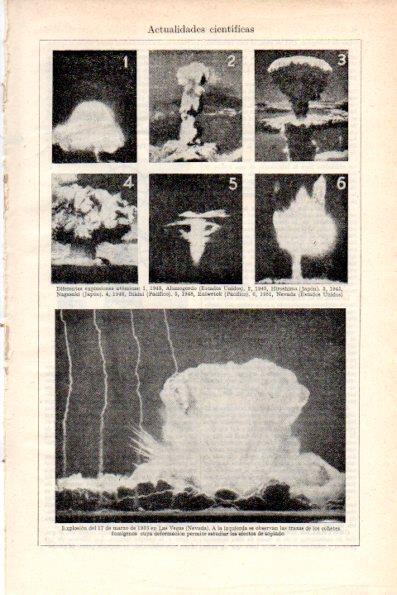 LAMINA V26413: Diferentes explosiones atomicas