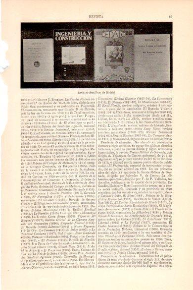 LAMINA V26458: Revistas cientificas de Madrid