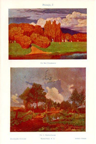 LAMINA V26403: Paisaje por M. Pietschmann y por J. Bastien-Lepage