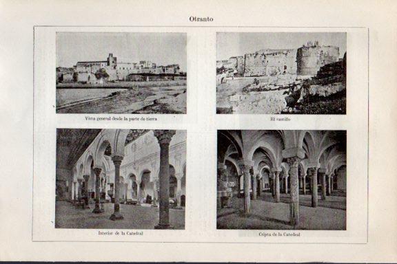 LAMINA V26344: Castillo, cripta e interior de la Catedral de Otranto Italia
