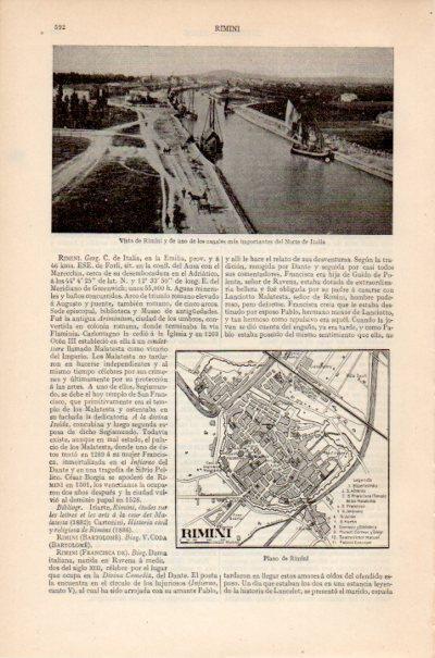 LAMINA V26572: Plano y vista de Rimini