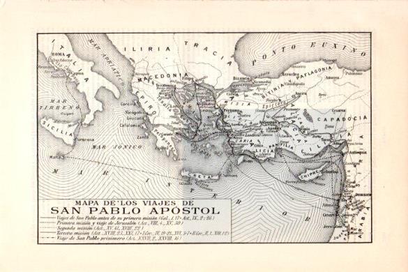 LAMINA V26494: Mapa de los viajes de San Pablo Aporstol