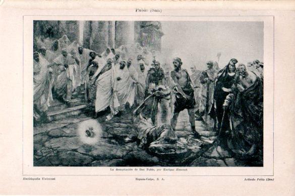 LAMINA V26486: La decapitacion de San Pablo por E. Simonet