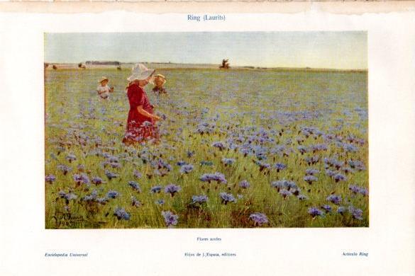 LAMINA V26507: Flores azules por Laurits Ring