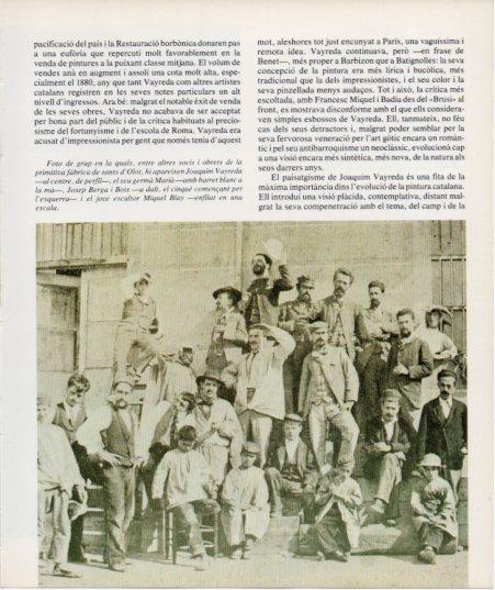 LAMINA V27125: Socis i obrers de la fabrica de sants d'Olot amb J. Vayreda y Miquel Blay