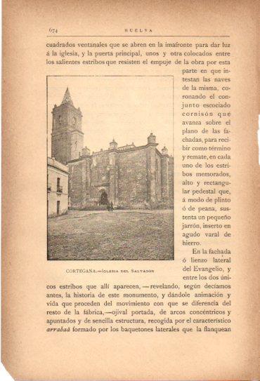 LAMINA V27084: Huelva. Iglesia del Salvador en Cortegana