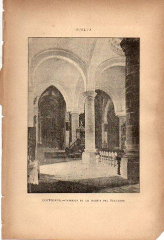 LAMINA V27085: Huelva. Interior iglesia del Salvador en Cortegana