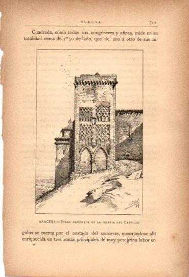LAMINA V27094: Huelva. Torre de la iglesia del Castillo de Aracena