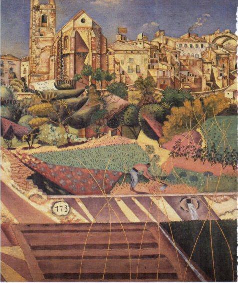 LAMINA V27222: Montroig l'esglesia i el poble per Joan Miro