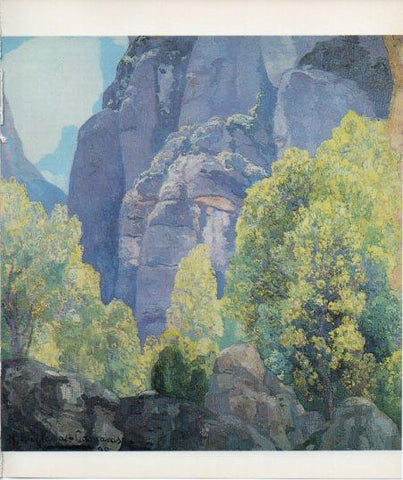 LAMINA V27182: Montserrat amb arbres per Anglada Camarasa