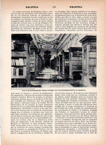 LAMINA V26934: Interior biblioteca del Queen's College en Oxford