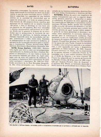 LAMINA V26904: Otis Barton y Willian Beebe junto a una batisfera