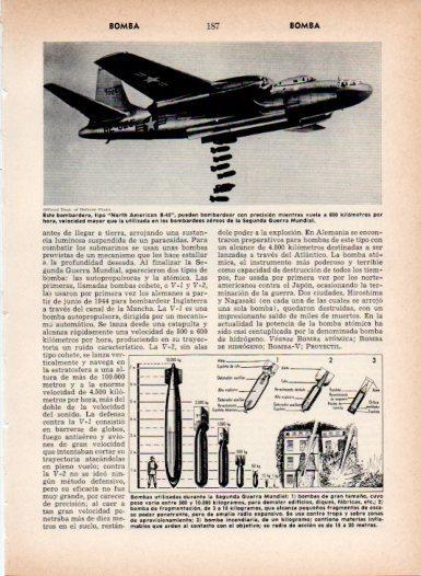 LAMINA V26964: Bombas utilizadas en la Segunda Guerra Mundial
