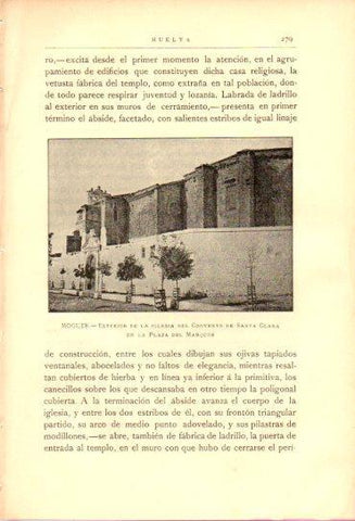 LAMINA V27035: Huelva. Iglesia del convento de Santa Clara en Moguer