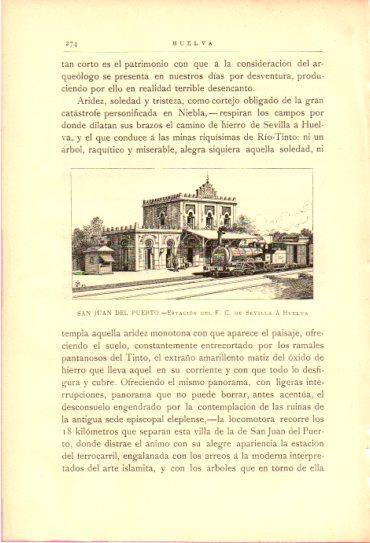LAMINA V27033: Huelva. Estacion del F. C. de Sevilla a Huelva en San Juan del Puerto
