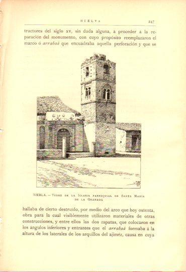 LAMINA V27031: Huelva. Torre de la iglesia de Santa Maria de la Granada en Niebla