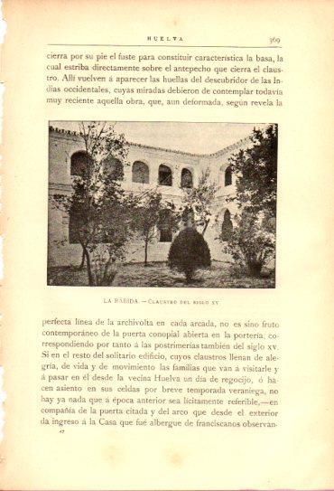LAMINA V27047: Huelva. Claustro del convento de Santa Maria de la Rabida