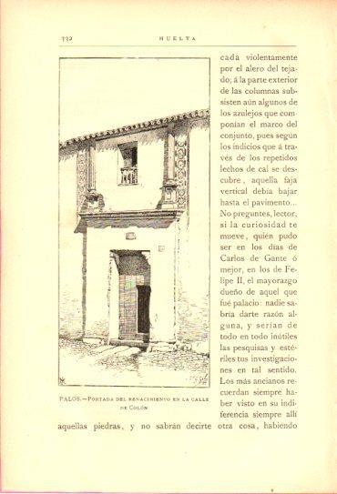 LAMINA V27043: Huelva. Portada del Renacimiento en Palos