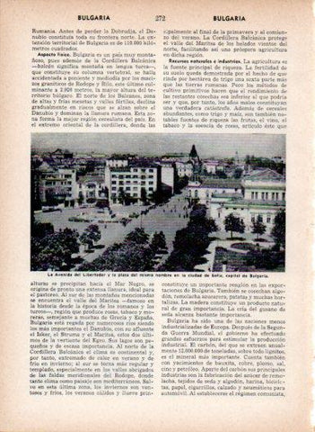 LAMINA V27008: Avenida del Libertador y plaza en Sofia, Bulgaria