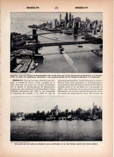 LAMINA V26998: Vista aerea del rio del Este en Manhattan y muelles de Brooklyn