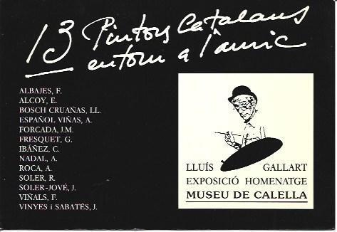 POSTAL A1505 Homenaje a Lluis Gallart en Museo de Calella