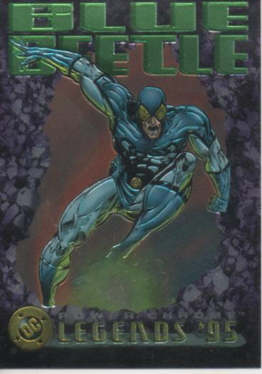 Cromo E004678: Trading Card. DC Power Chrome. Legends'95, nº 67 Blue Beetle