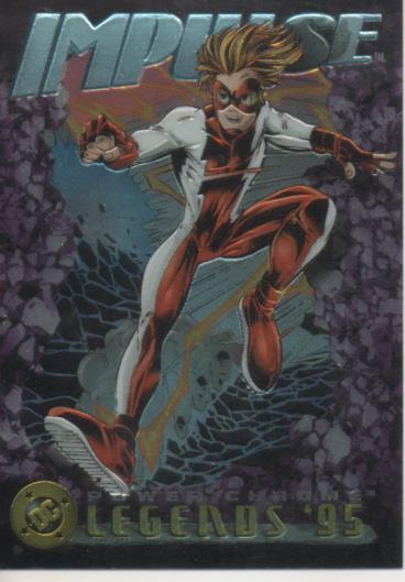 Cromo E004683: Trading Card. DC Power Chrome. Legends'95, nº 72 Impulse