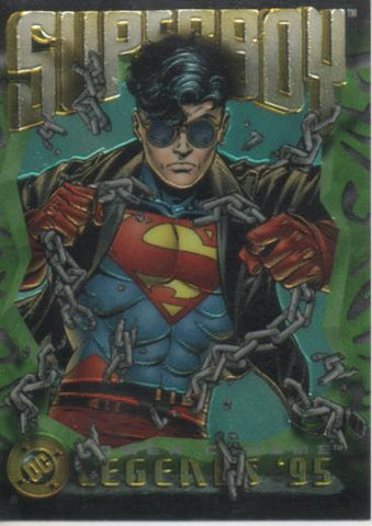 Cromo E004636: Trading Card. DC Power Chrome. Legends'95, nº 21 Superboy