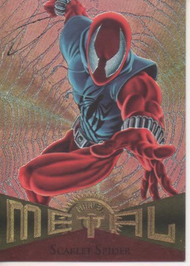 Cromo E004787: Trading Card. Marvel Metal, nº 75 Scarlet Spider