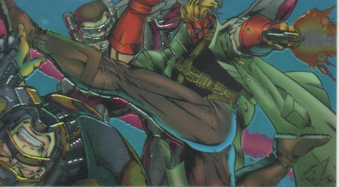 Cromo E004381: Trading Card. WildC.A.T.S Covert.Action.Teams. Nº 83 Grifter Vs. Daemonites