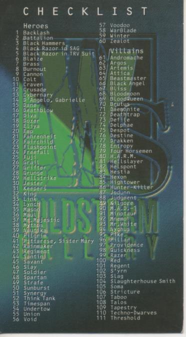 Cromo E004470: Trading Card. Wildstorm Gallery, Checklist