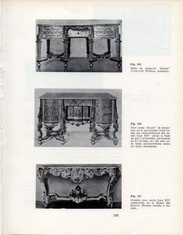 LAMINA V28361: Mesas de despacho Boulle estilo Luis XIV