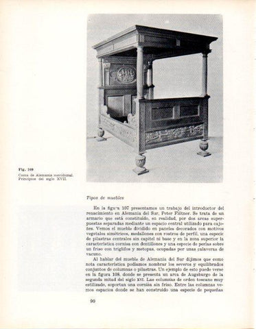LAMINA V28336: Cama de Alemania oriental principios siglo XVII