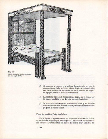 LAMINA V28341: Cama de estilo Tudor, principio siglo XVI