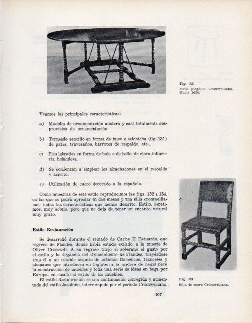 LAMINA V28345: Mesa plegable y silla Cromwelliana